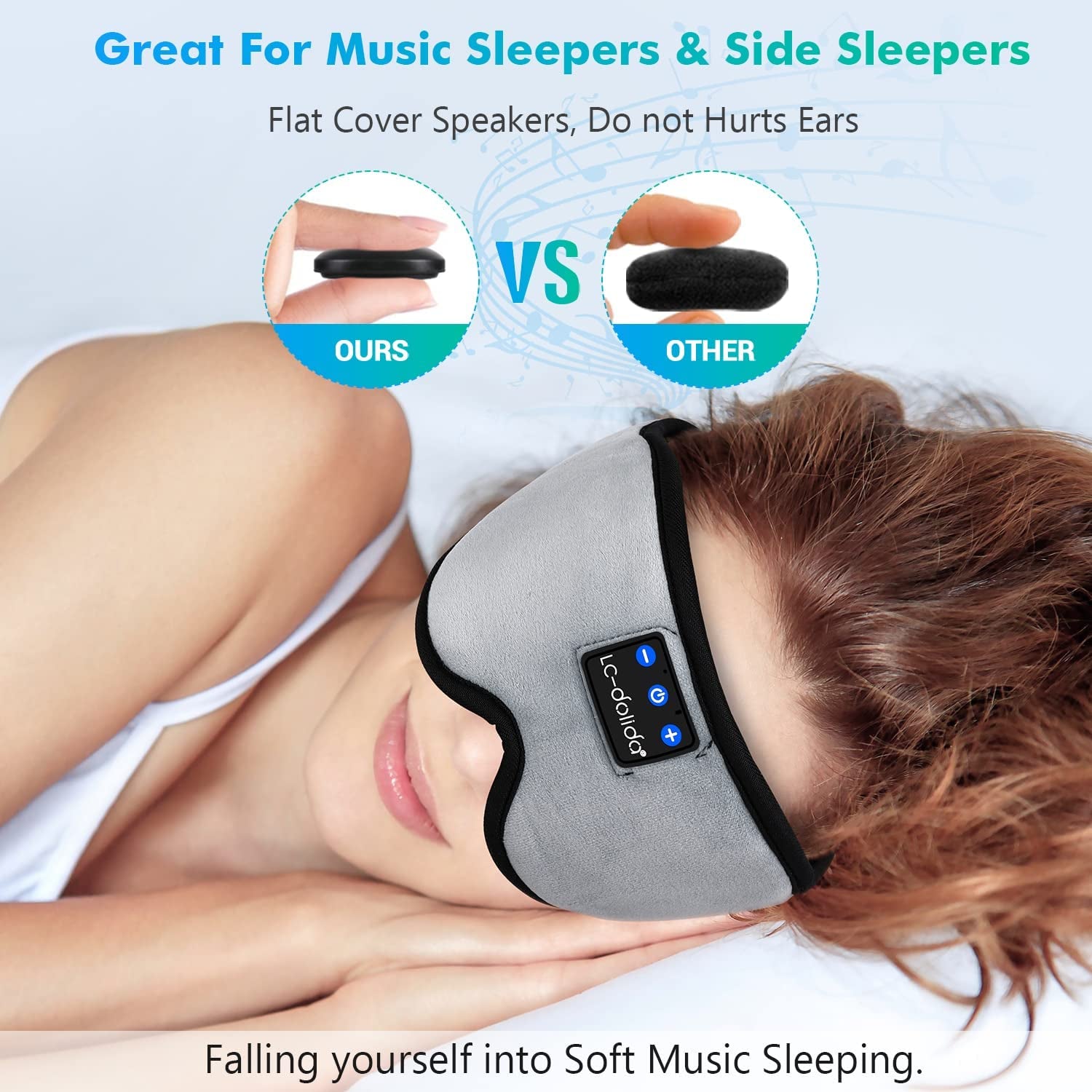 Sleep Headphones Bluetooth Sleep Mask  Sleeping Headphones 3D Breathable Music Eye Mask with Stereo Speakers Blindfold Block Out Light Gifts for Men Women Birthday Holiday Unique Gifts