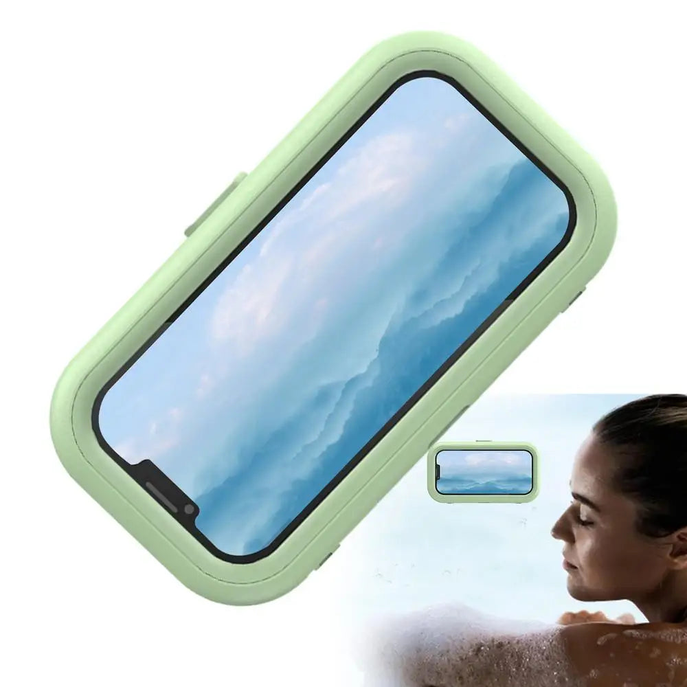 Shower Phone Holder Rotatable Adhesive Phone Stand Case Bathroom Must Haves for Watching TV Listening to Music Shower Gadgets