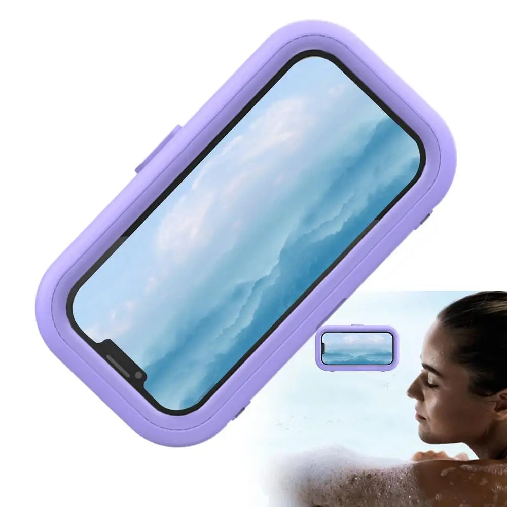 Shower Phone Holder Rotatable Adhesive Phone Stand Case Bathroom Must Haves for Watching TV Listening to Music Shower Gadgets