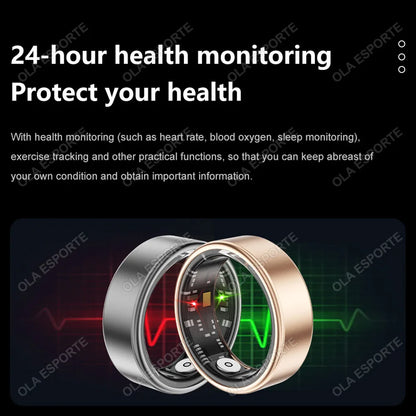 2024 for XIAOMI SAMSUNG Smart Ring Men Women Heart Rate Blood Oxygen Monitor IP68 & 5ATM Waterproof Smartring Multi-Sport Mode